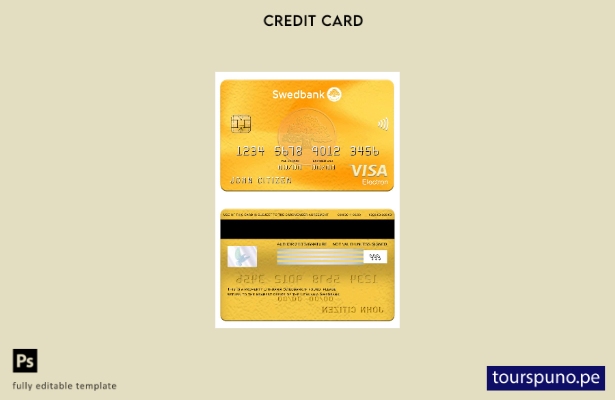 lista para imprimir plantilla de tarjeta electrónica visa Swedbank de Lituania